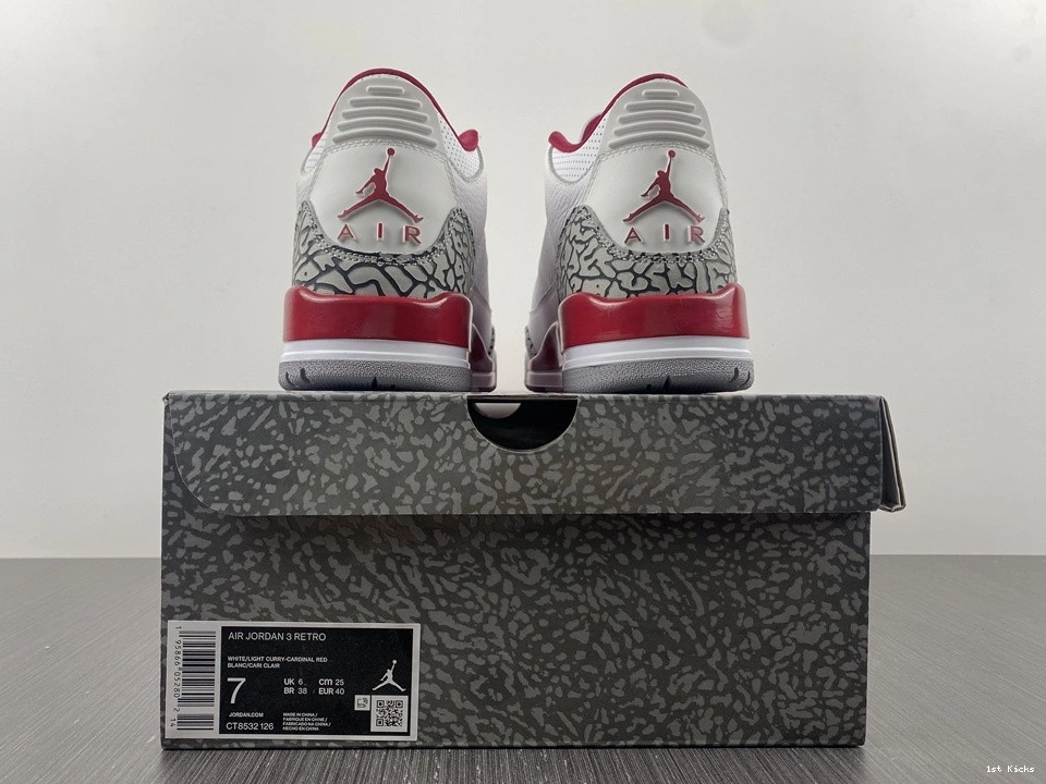 3 Red Cardinal Jordan Retro - CT8532-126 0126